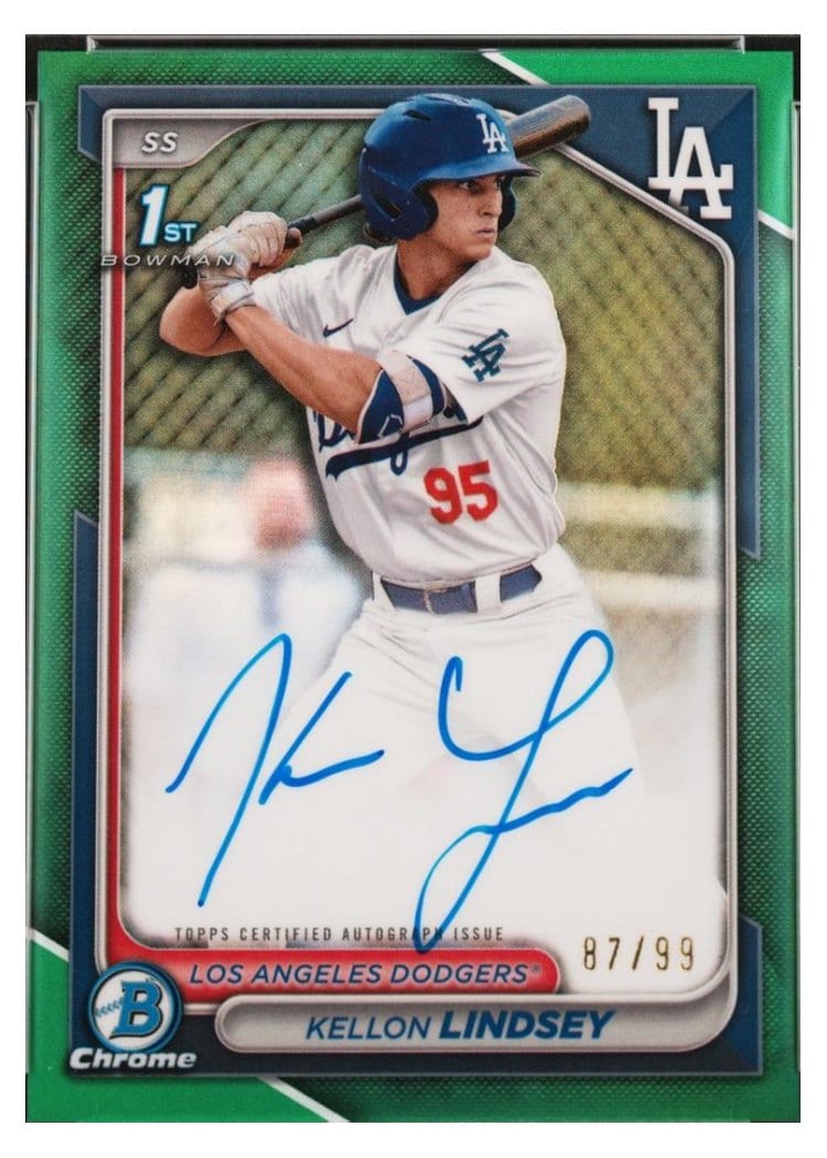 2024 Bowman Draft Chrome Prospect Autographs Kellon Lindsey #CPA-KL card