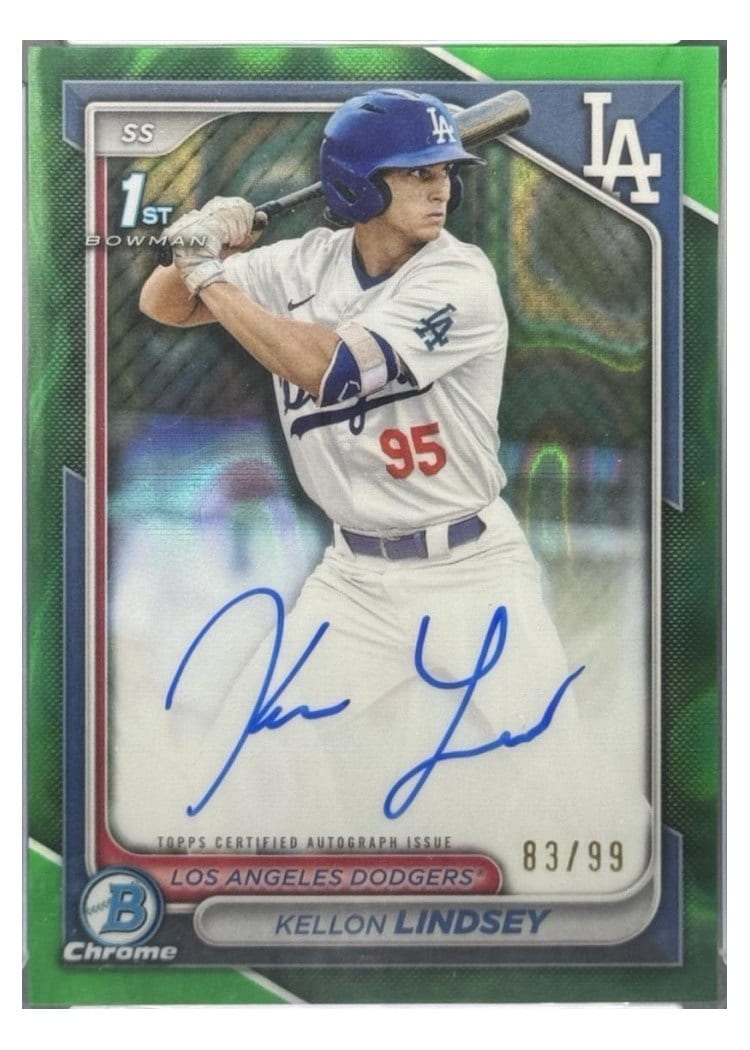 2024 Bowman Draft Chrome Prospect Autographs Kellon Lindsey #CPA-KL card