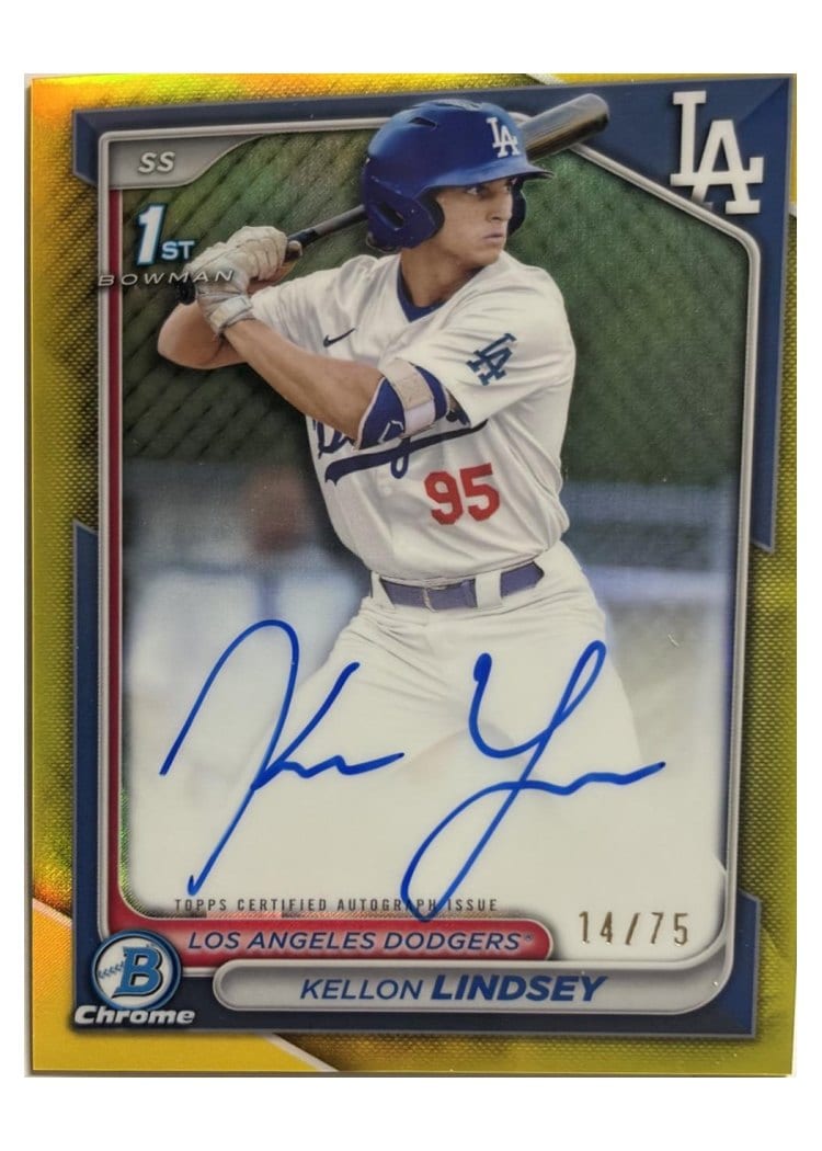 2024 Bowman Draft Chrome Prospect Autographs Kellon Lindsey #CPA-KL card