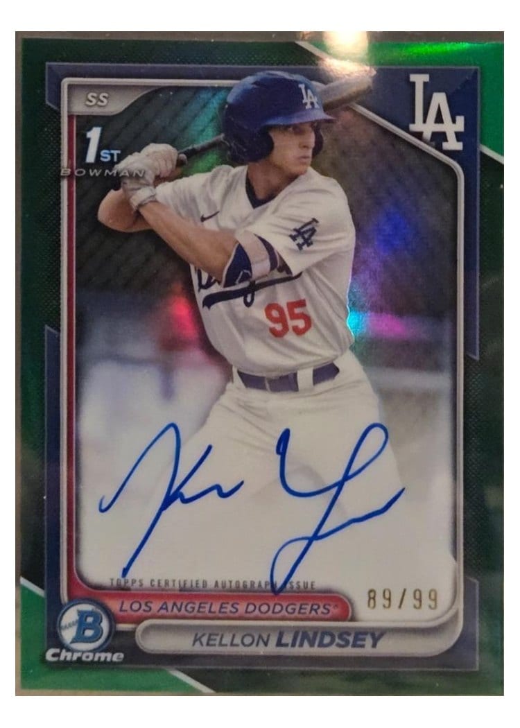 2024 Bowman Draft Chrome Prospect Autographs Kellon Lindsey #CPA-KL card