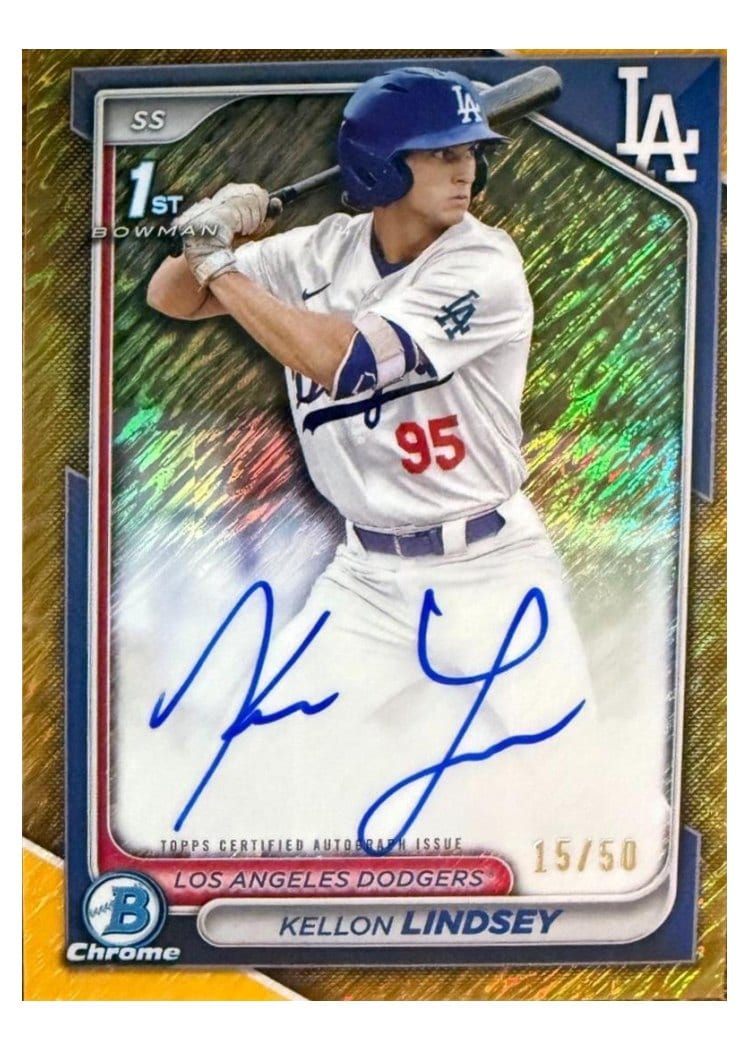 2024 Bowman Draft Chrome Prospect Autographs Kellon Lindsey #CPA-KL card