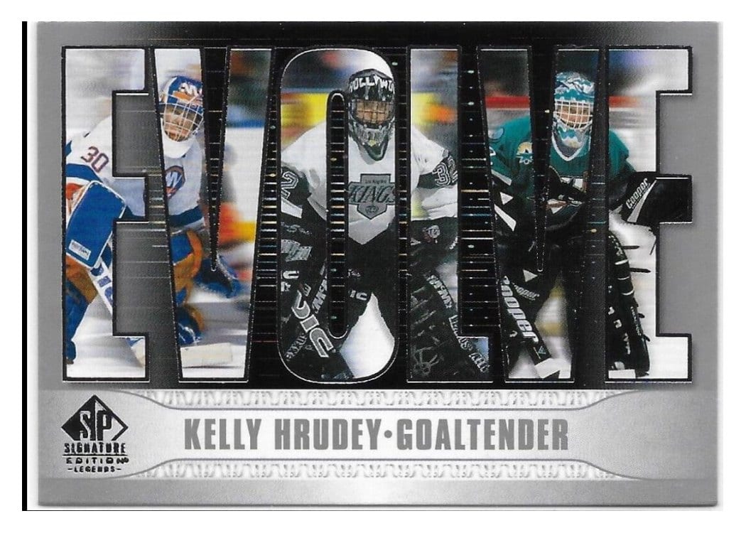 2020-21 SP Signature Edition Legends Evolve Kelly Hrudey #E-27 card