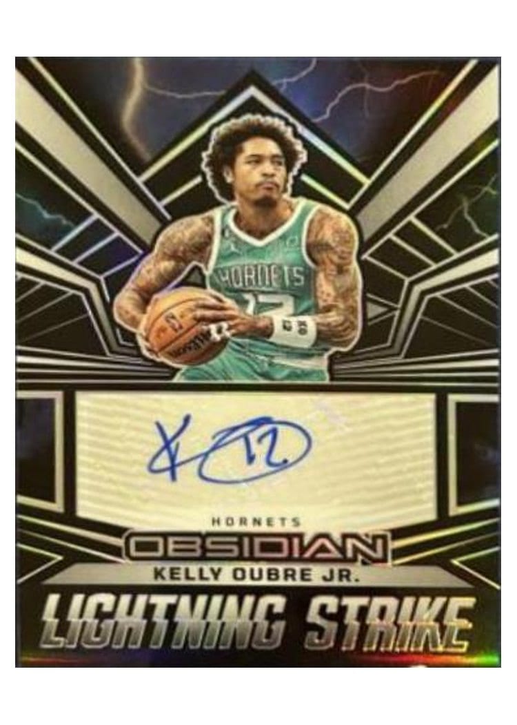 2022-23 Panini Obsidian Lightning Strike Signatures Kelly Oubre Jr #LS-KHC card
