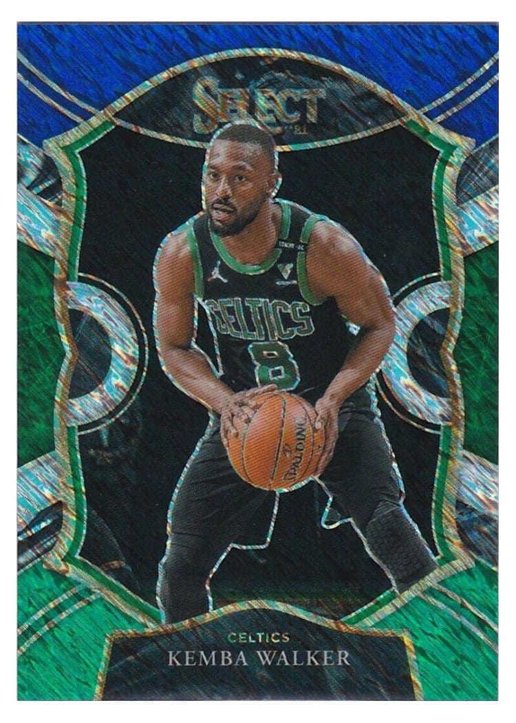 2020-21 Panini Select Base Set Kemba Walker Blue White Green Flash #38 card