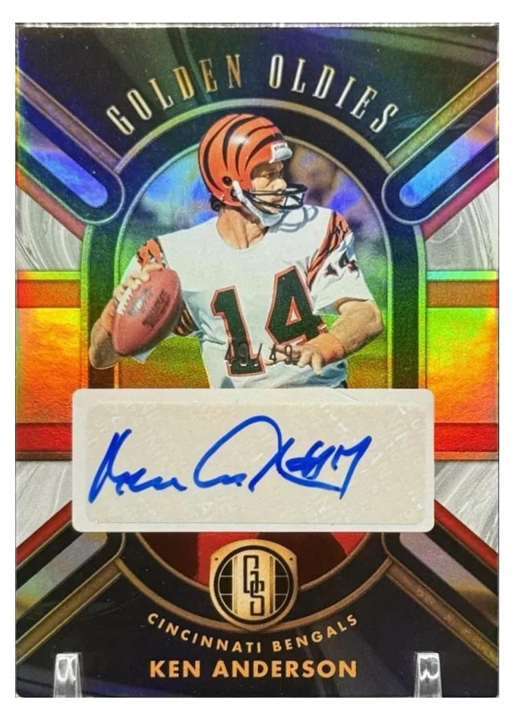 2024 Panini Gold Standard Golden Oldies Autograph Ken Anderson White Gold #GO-KAN card