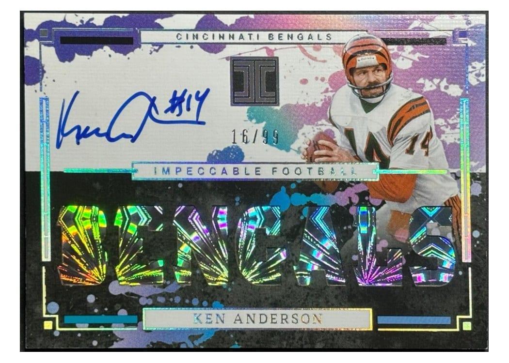 2025 Panini Impeccable Impeccable Team Names Autographs Ken Anderson #8 card