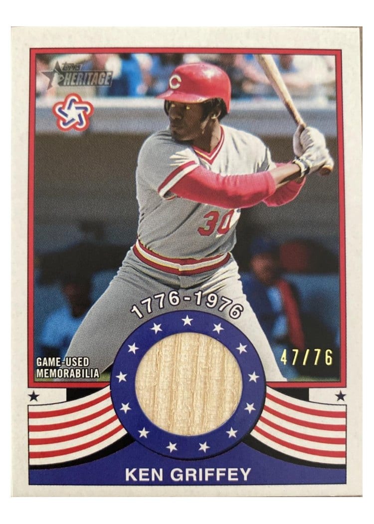 2025 Topps Heritage Bicentennial Relics Ken Griffey #BR-KG card