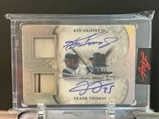 2025 Leaf Spectacular Baseball Dual Autograph Memorabilia Ken Griffey Jr. / Frank Thomas #DM-4 card