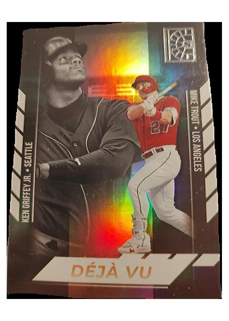 2022 Panini Capstone Deja Vu Ken Griffey Jr. / Mike Trout #DV-1 card