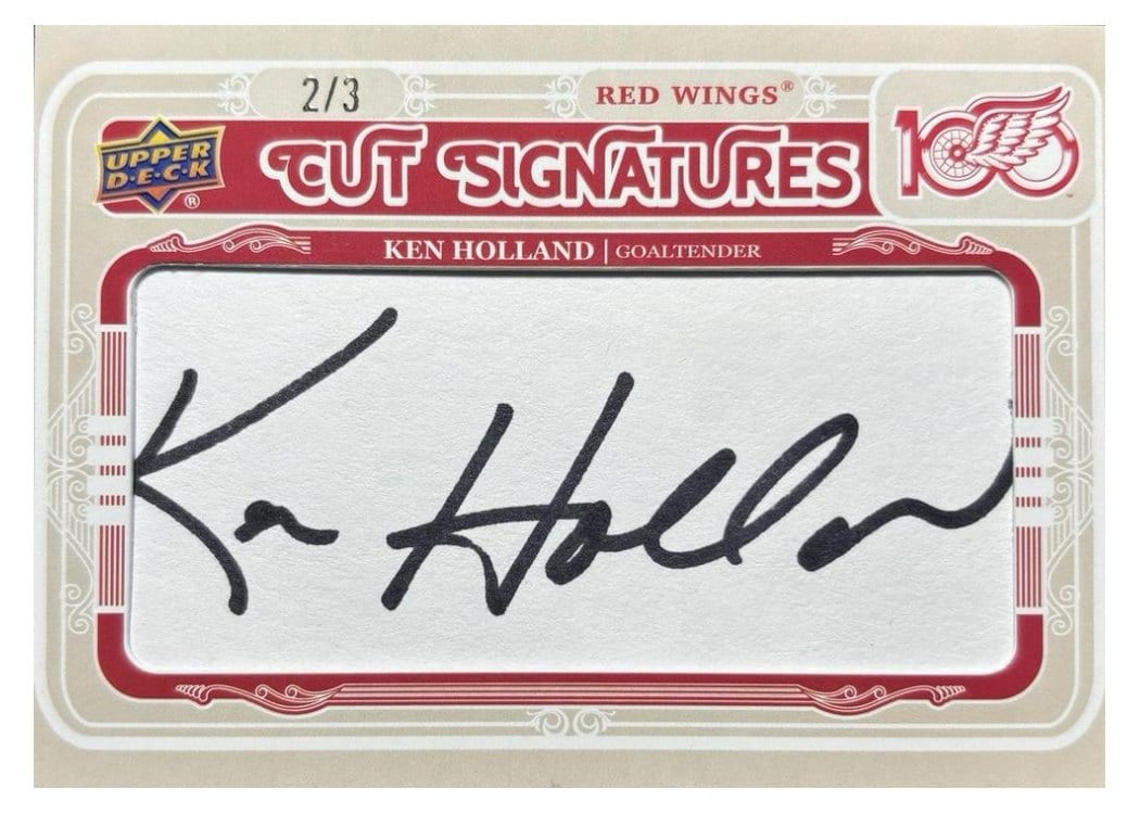 2025-26 Upper Deck Detroit Red Wings Centennial Cut Signatures Ken Holland #CS-KH card