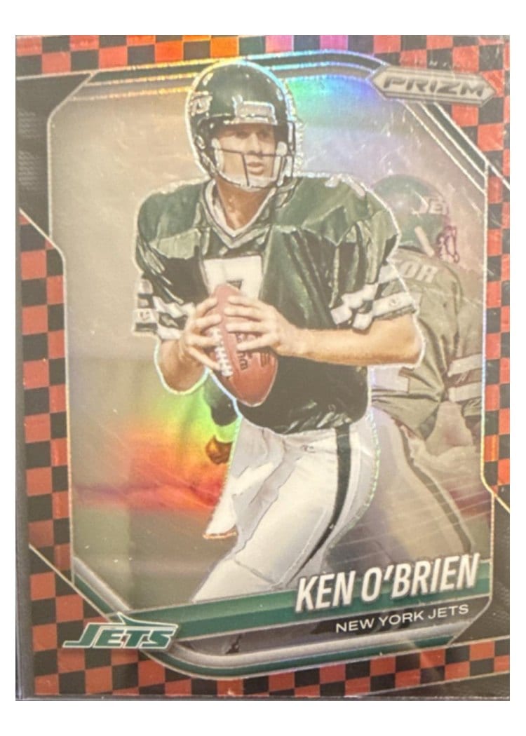 2025 Panini Prizm Base Set Ken O'Brien Black Red Checker #185 card
