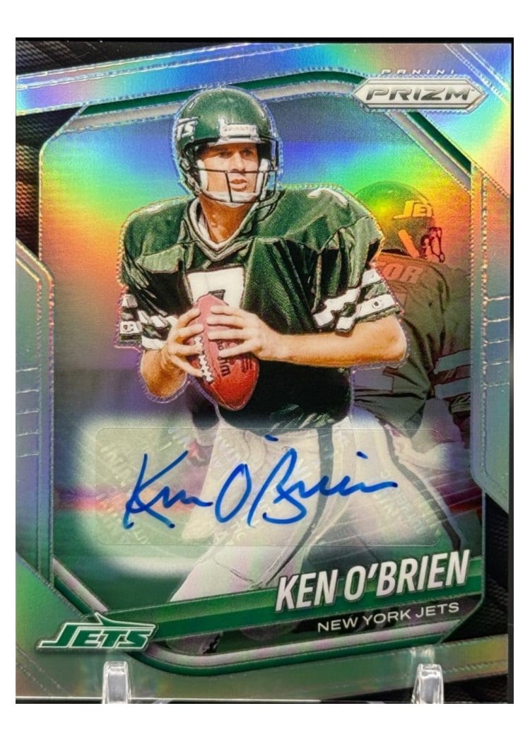 2025 Panini Prizm Base Set Ken O'Brien Prizm Choice Autograph #185 card