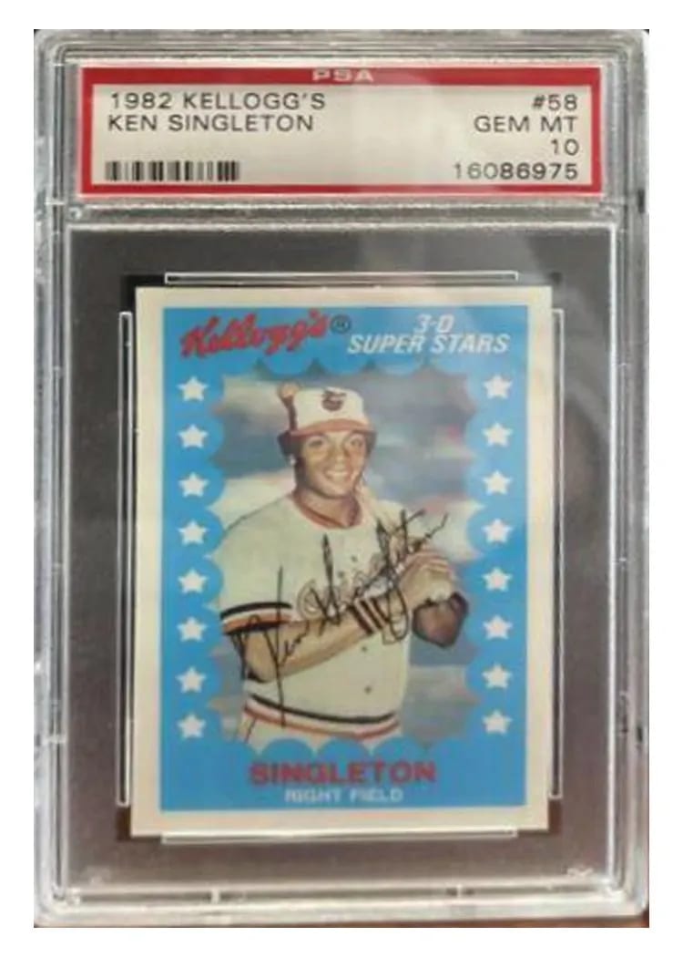 1982 Kellogg's Ken Singleton #58 card