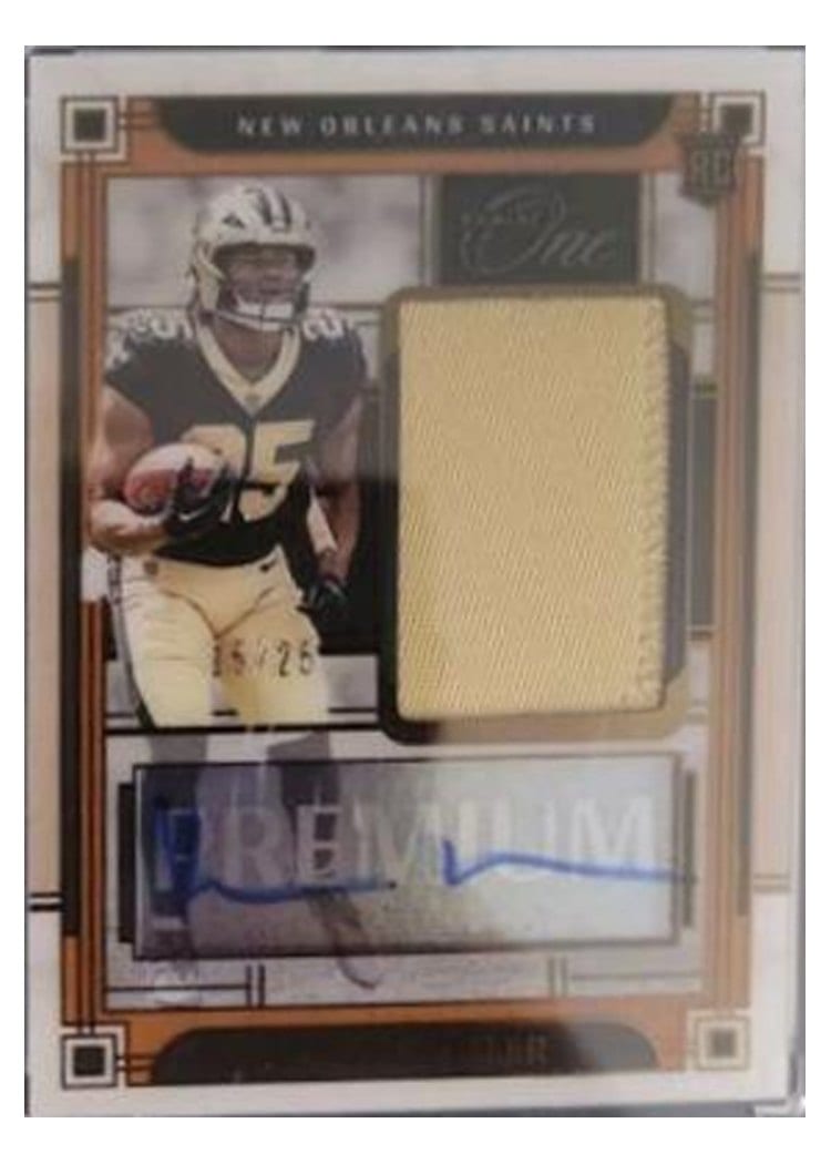 2023 Panini One Premium Rookie Patch Autographs Kendre Miller #143 card
