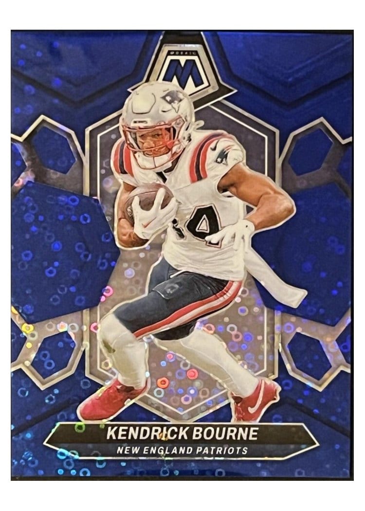 2024 Panini Mosaic Base Set Kendrick Bourne No Huddle Blue #150 card