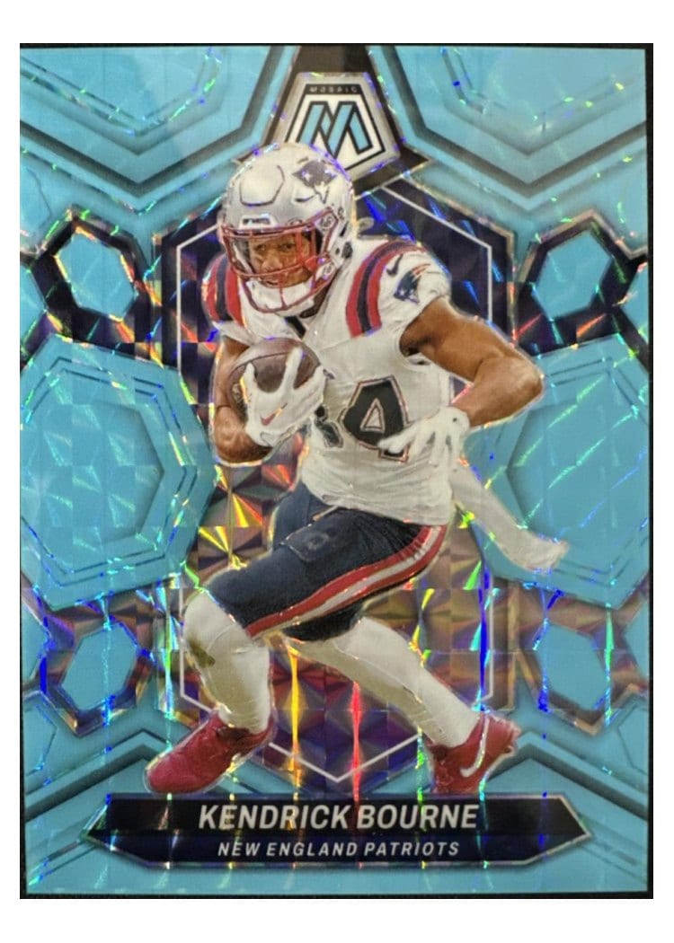 2024 Panini Mosaic Base Set Kendrick Bourne Blue Fluorescent #150 card