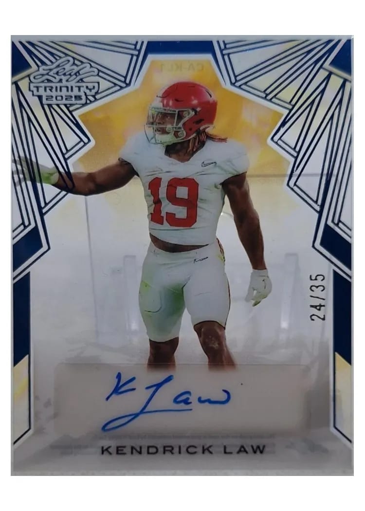 2025 Leaf Trinity Clear Autograph Kendrick Law #CA-KL1 card