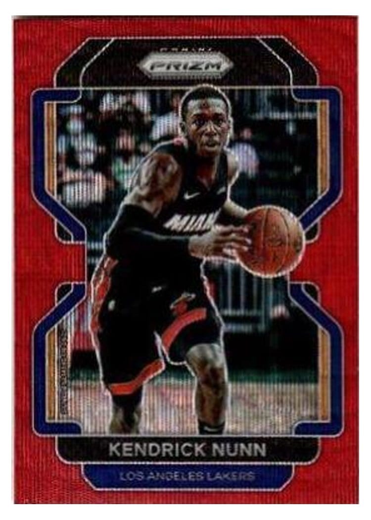 2021-22 Panini Prizm Base Set Kendrick Nunn Ruby Wave #216 card