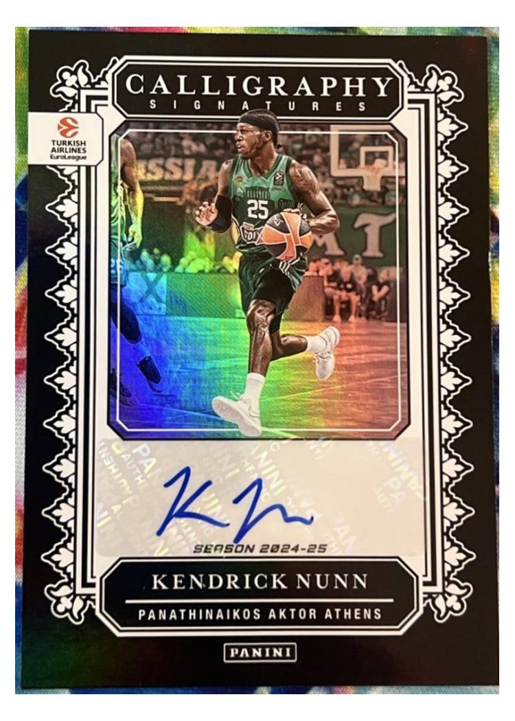 2024 Panini Crown Royale Euroleague Calligraphy Signature Kendrick Nunn #3 card