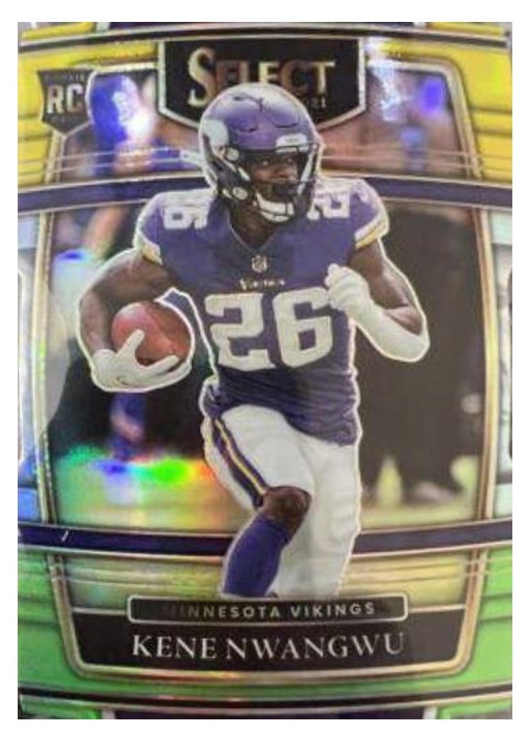 2021 Panini Select Base Set Kene Nwangwu Green and Yellow Die Cut #74 card