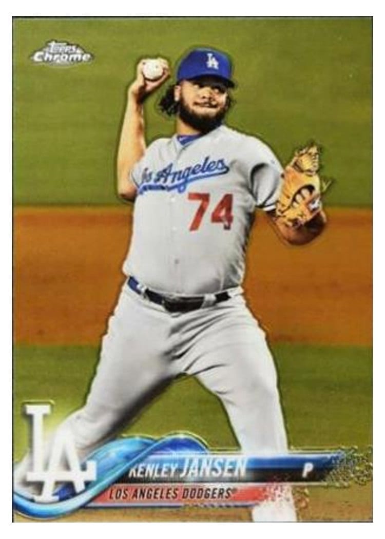 2018 Topps Chrome Base Set Kenley Jansen #91 card