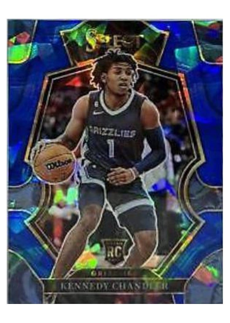 2022-23 Panini Select Base Set Kennedy Chandler Blue Cracked Ice Prizm #173 card