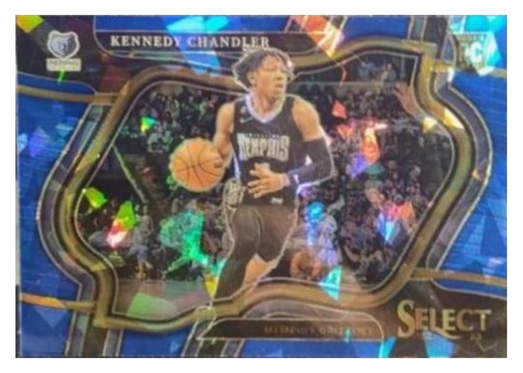 2022-23 Panini Select Base Set Kennedy Chandler Blue Cracked Ice Prizm #288 card