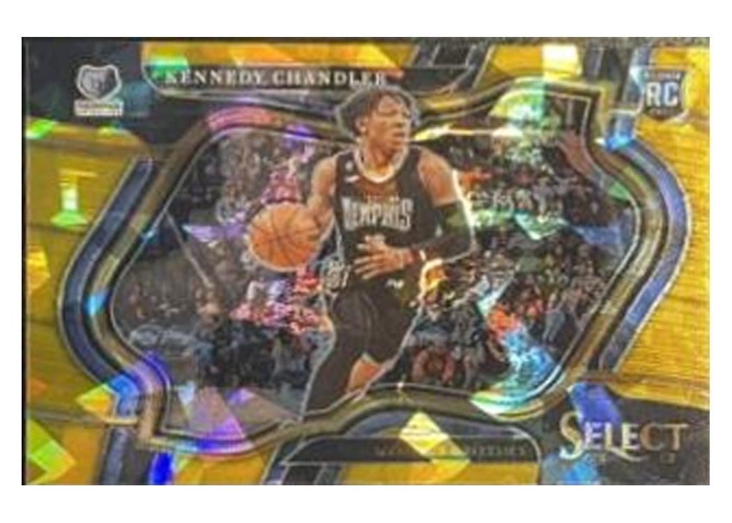 2022-23 Panini Select Base Set Kennedy Chandler Gold Cracked Ice Prizm #288 card