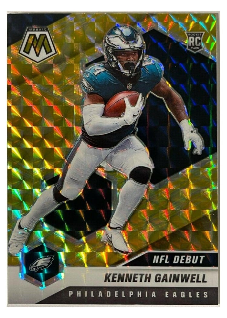 2021 Panini Mosaic Base Set Kenneth Gainwell Reactive Yellow Mosaic #254 card
