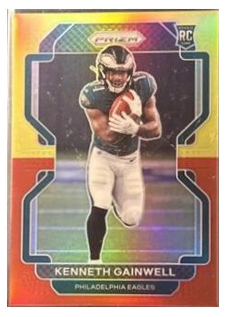 2021 Panini Prizm Base Set Kenneth Gainwell Yellow Red Prizm #369 card