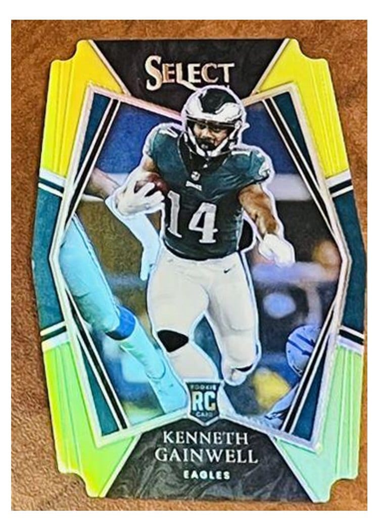 2021 Panini Select Base Set Kenneth Gainwell Green and Yellow Die Cut #181 card