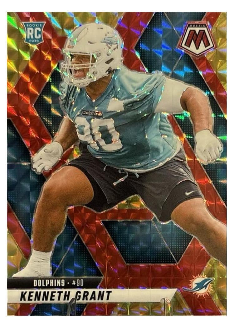 2025 Panini Mosaic Base Set Kenneth Grant Choice Red Yellow #351 card