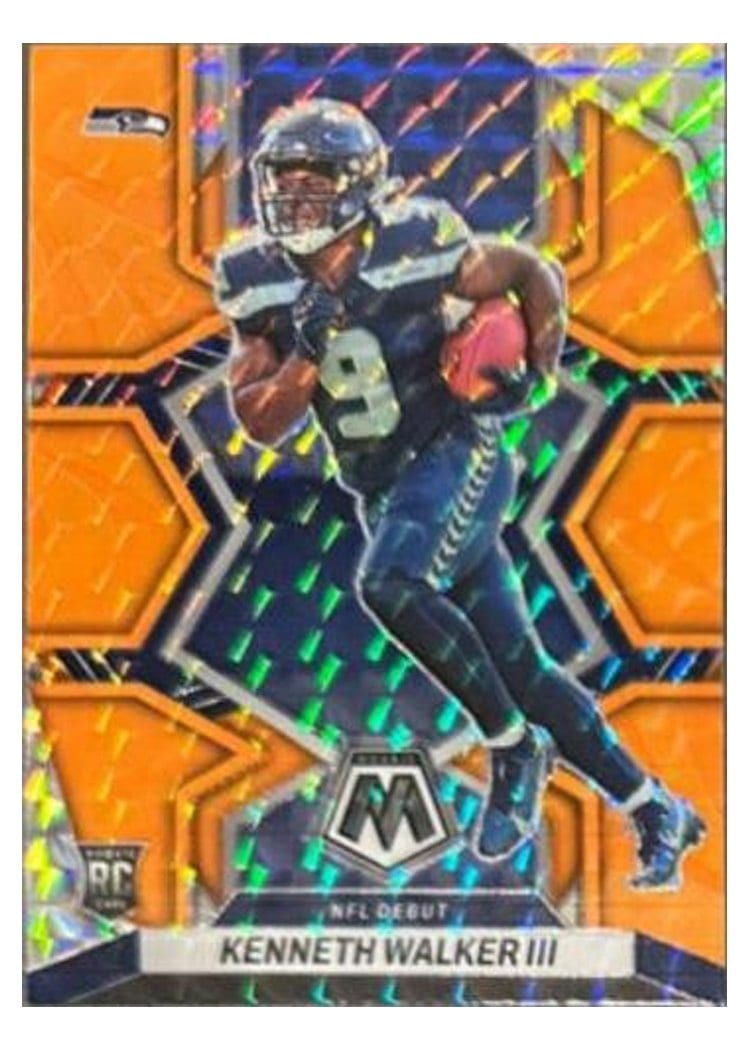 2022 Panini Mosaic Base Set Kenneth Walker III Orange Fluorescent #284 card