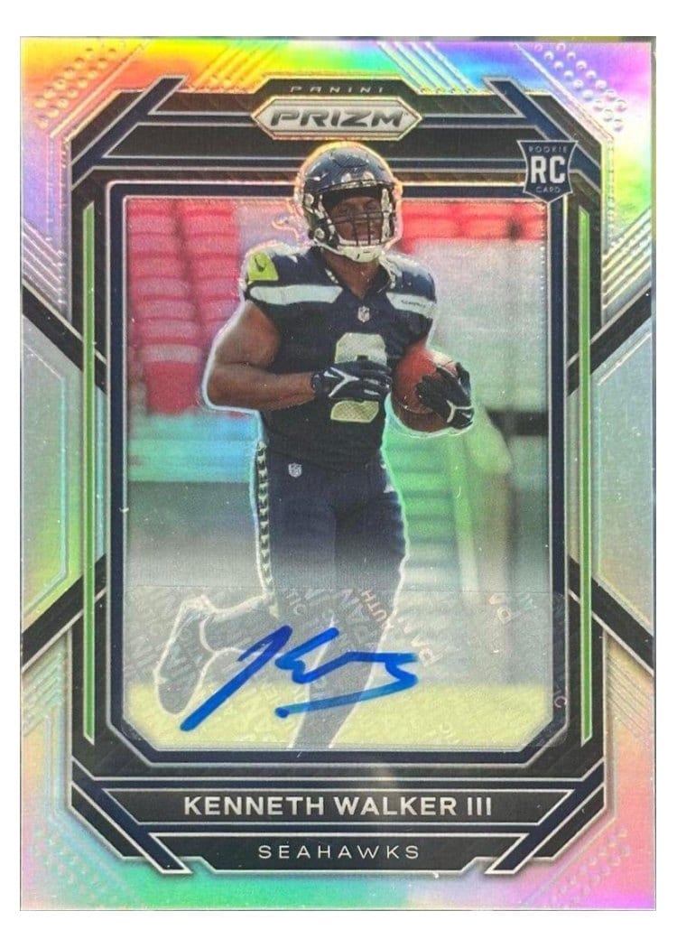 2022 Panini Prizm Kenneth Walker III Autograph Silver #318 card