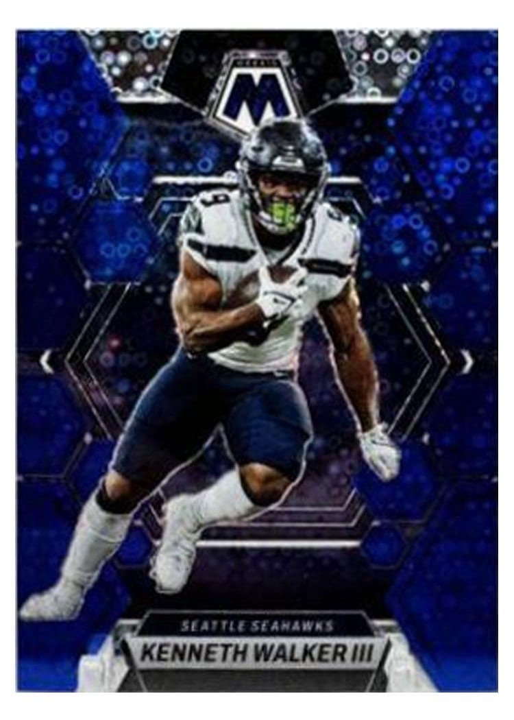 2023 Panini Mosaic Base Set Kenneth Walker III No Huddle Blue #221 card