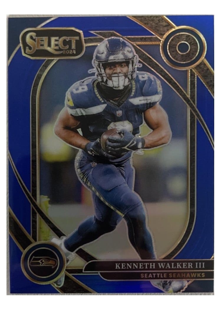 2024 Panini Select Base Set Kenneth Walker III Blue Prizm #276 card
