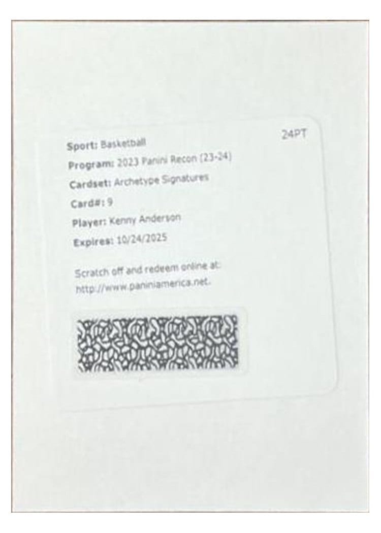 2023-24 Panini Recon Archetype Signatures Kenny Anderson #9