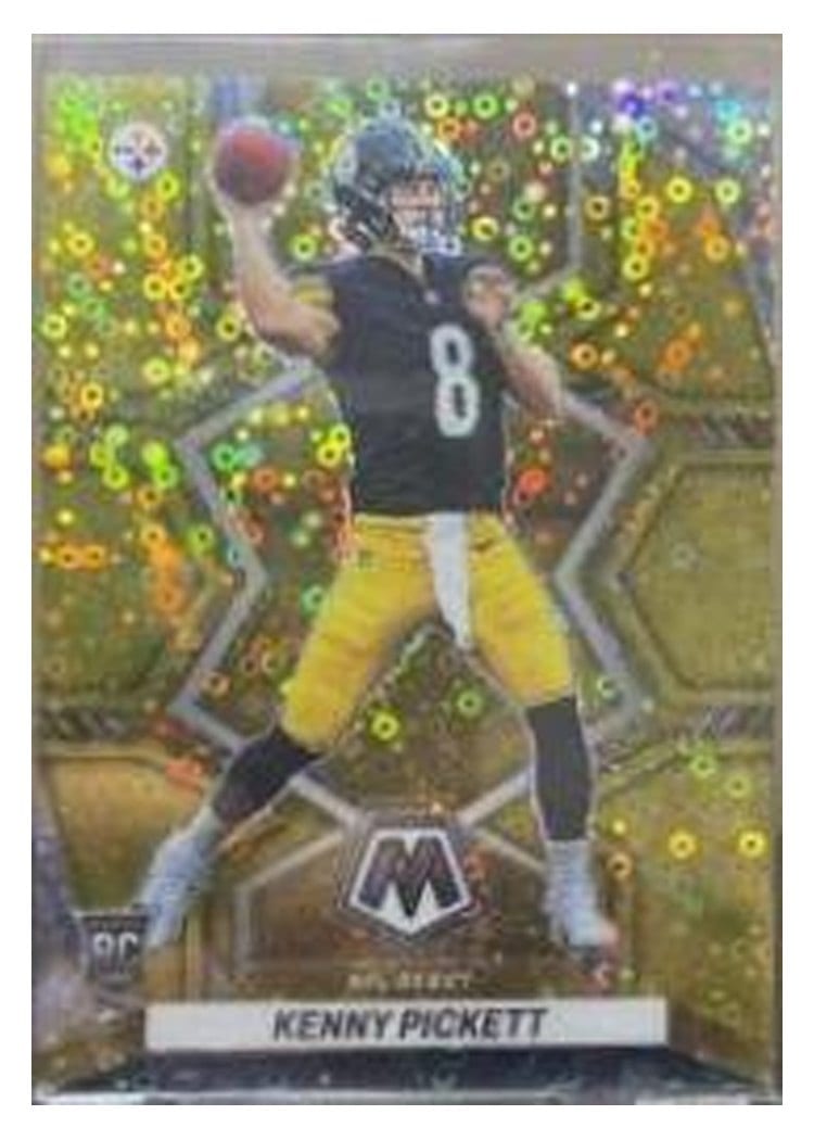 2022 Panini Mosaic Base Set Kenny Pickett No Huddle Gold #270 card