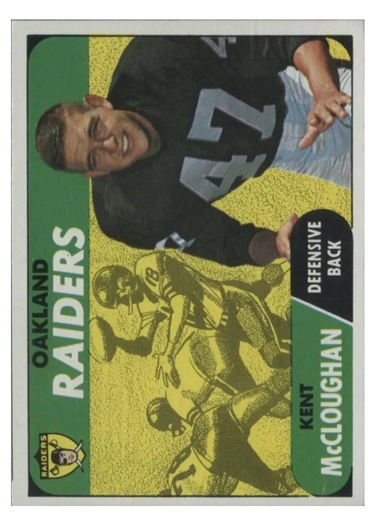 1968 Topps Kent McCloughan McCloughlan on Card Back #12 card