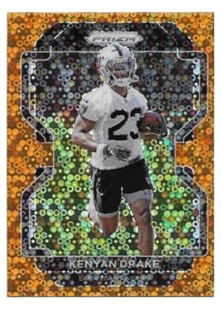 2021 Panini Prizm Base Set Kenyan Drake Orange Disco Prizm #181 card