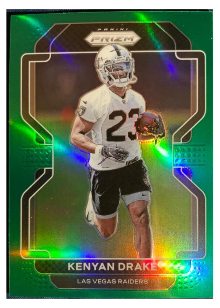 2021 Panini Prizm Base Set Kenyan Drake Green Prizm #181 card