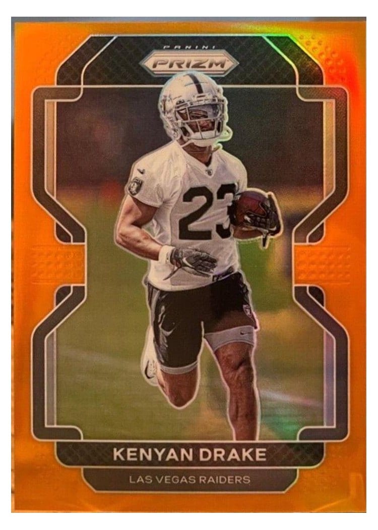2021 Panini Prizm Base Set Kenyan Drake Orange Prizm #181 card