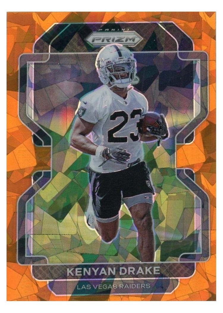 2021 Panini Prizm Base Set Kenyan Drake Orange Ice Prizm #181 card
