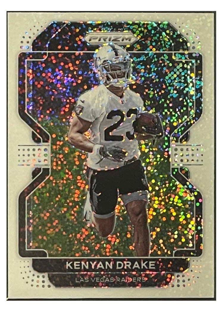 2021 Panini Prizm Base Set Kenyan Drake White Sparkle Prizm #181 card