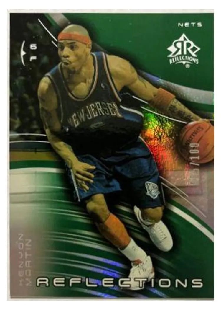2003 Upper Deck Triple Dimensions Reflections Kenyon Martin Reflections Emerald #50 card