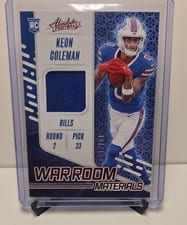 2024 Panini Absolute War Room Materials Keon Coleman #WRM-KCN card