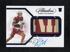 2024 Panini Flawless Rookie Patch Autographs Keon Coleman #14 card