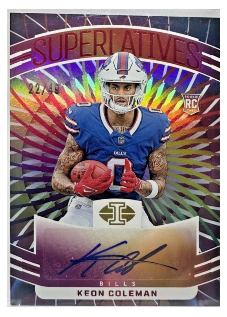 2024 Panini Illusions Superlatives Autographs Keon Coleman #5 card