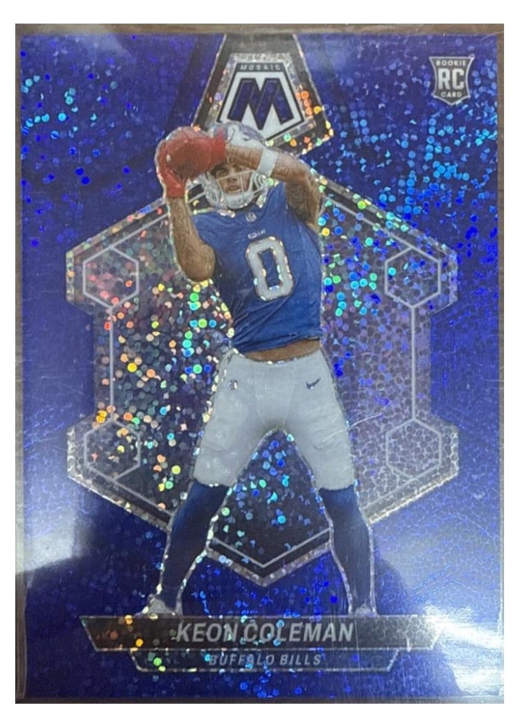 2024 Panini Mosaic Base Set Keon Coleman Blue Sparkle #333 card