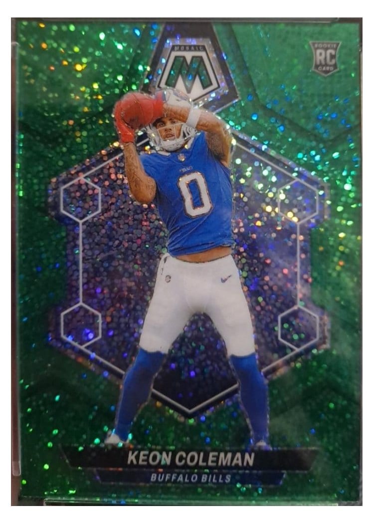 2024 Panini Mosaic Base Set Keon Coleman Green Sparkle #333 card